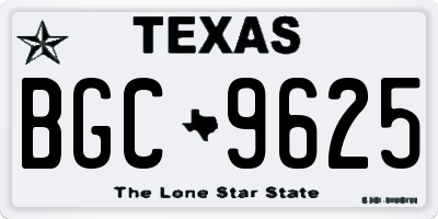 TX license plate BGC9625