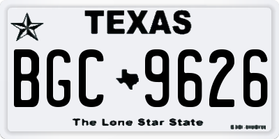 TX license plate BGC9626