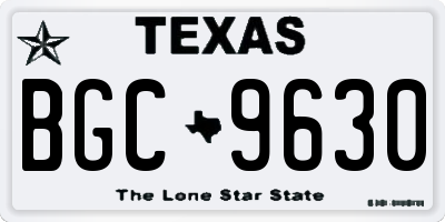 TX license plate BGC9630