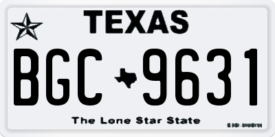 TX license plate BGC9631