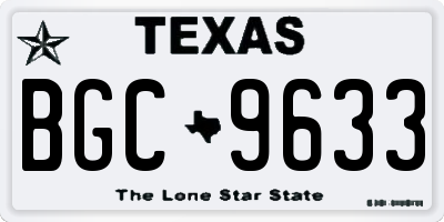 TX license plate BGC9633