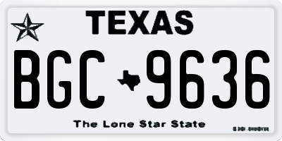 TX license plate BGC9636