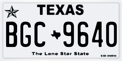 TX license plate BGC9640