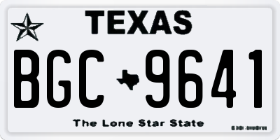 TX license plate BGC9641