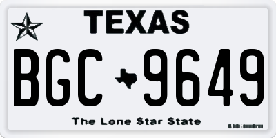 TX license plate BGC9649