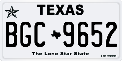 TX license plate BGC9652