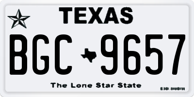 TX license plate BGC9657