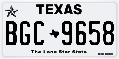 TX license plate BGC9658