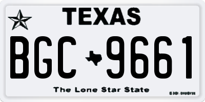 TX license plate BGC9661