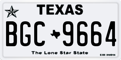 TX license plate BGC9664