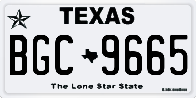 TX license plate BGC9665