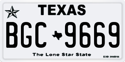 TX license plate BGC9669