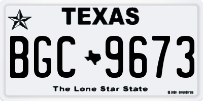 TX license plate BGC9673