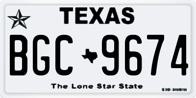 TX license plate BGC9674