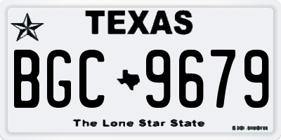TX license plate BGC9679