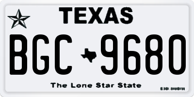 TX license plate BGC9680