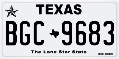 TX license plate BGC9683