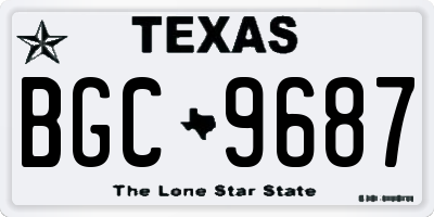 TX license plate BGC9687