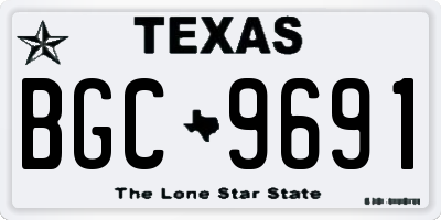 TX license plate BGC9691