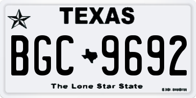 TX license plate BGC9692