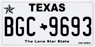 TX license plate BGC9693