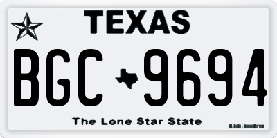 TX license plate BGC9694