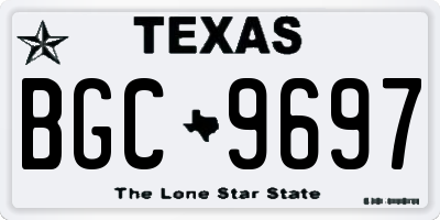 TX license plate BGC9697