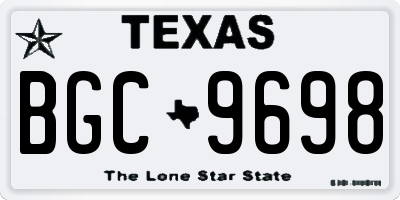 TX license plate BGC9698