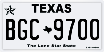 TX license plate BGC9700