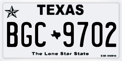 TX license plate BGC9702