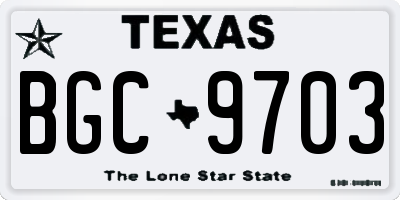 TX license plate BGC9703