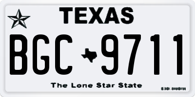TX license plate BGC9711
