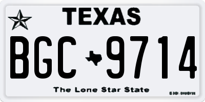 TX license plate BGC9714