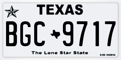 TX license plate BGC9717