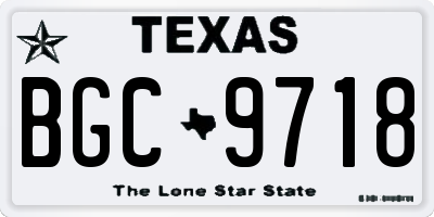 TX license plate BGC9718