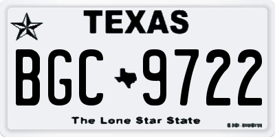 TX license plate BGC9722