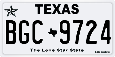 TX license plate BGC9724
