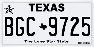 TX license plate BGC9725