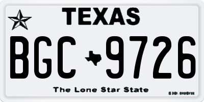 TX license plate BGC9726
