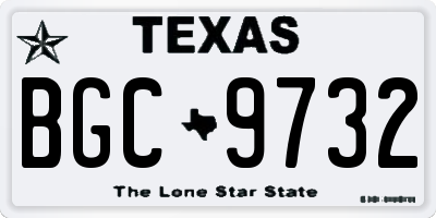 TX license plate BGC9732