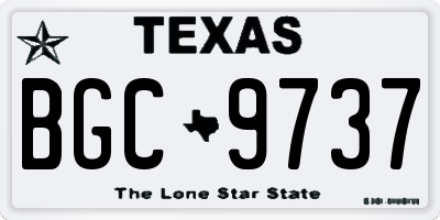 TX license plate BGC9737