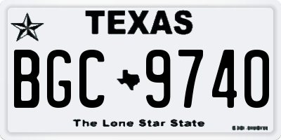 TX license plate BGC9740