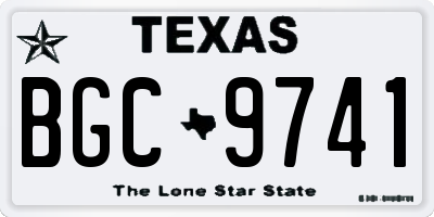 TX license plate BGC9741