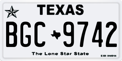 TX license plate BGC9742