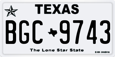 TX license plate BGC9743