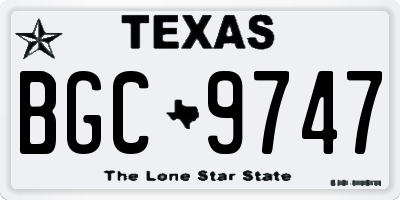 TX license plate BGC9747