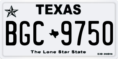 TX license plate BGC9750