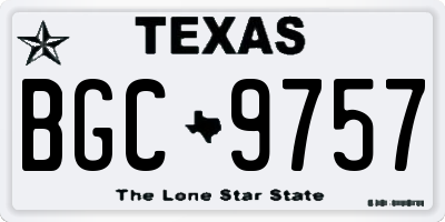 TX license plate BGC9757