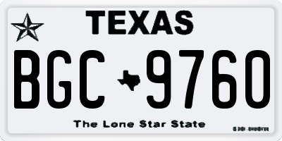 TX license plate BGC9760