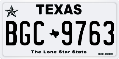 TX license plate BGC9763